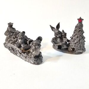 VTG Pewter Christmas Figures in the style of Micheal Ricker 1980's